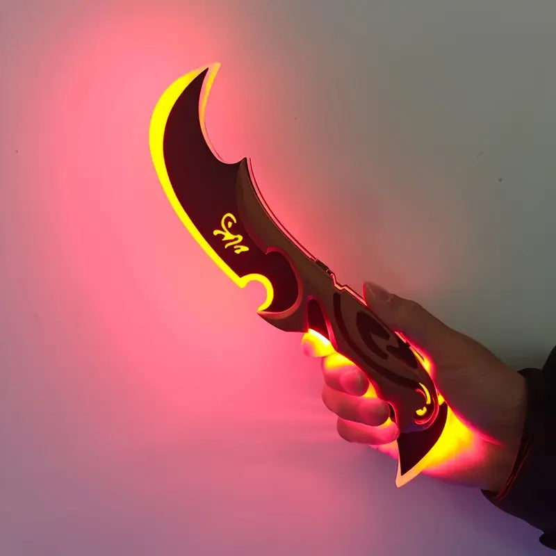 Couteau de cosplay rechargeable avec LED,